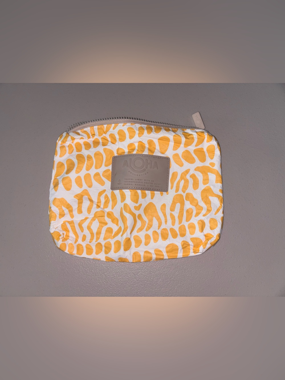 ALOHAS Yellow and White Patterned Pouch